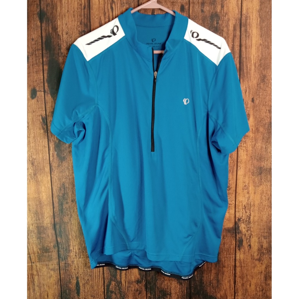 Pearl Izumi Select Mens XL Cycling Jersey Blue Short Sleeve 1/4 Zip Bike Shirt